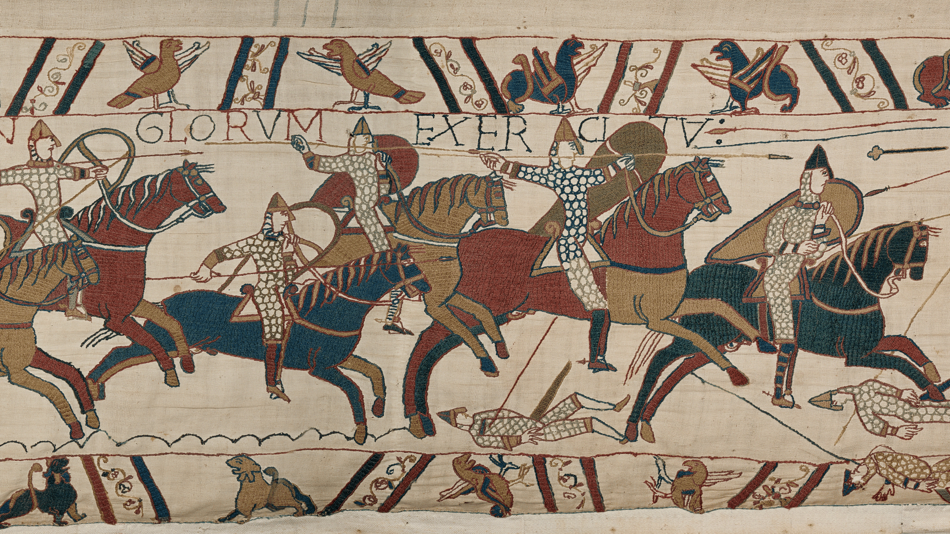 Bayeux Tapestry, England, about AD 1072-77. Photo © La Fabrique de patrimoines en Normandie / Antoine Cazin