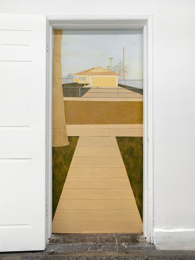 Maryrose Cobarrubias Mendoza, A House, 2026. Acrylic gouache, wood, armature wire on MDF. 82 x 38 x .25 in (208 x 97 x 1 cm). Photo: Paul Salveson. Courtesy of the artist and Commonwealth and Council.
