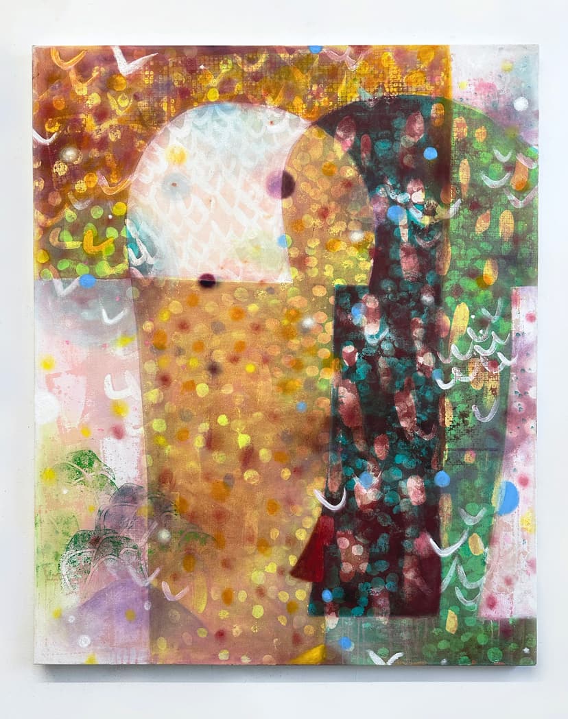 Kiwha Lee, Bifocal Floaters, 2024, oil on canvas, 54" x 44"
