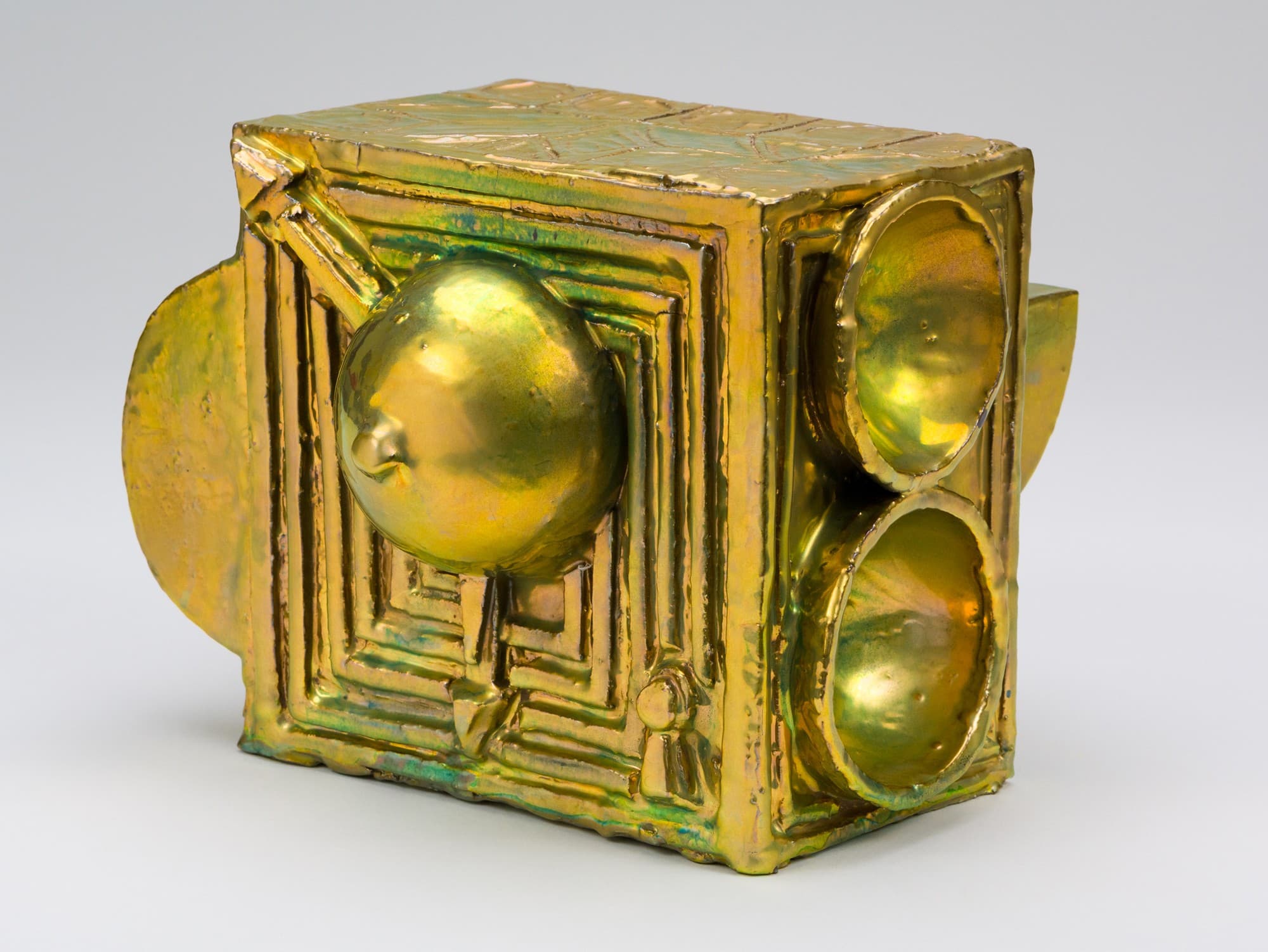 Julia Kunin, Alarm Clock, 2025, ceramic, 10" x 7.5" x 9"