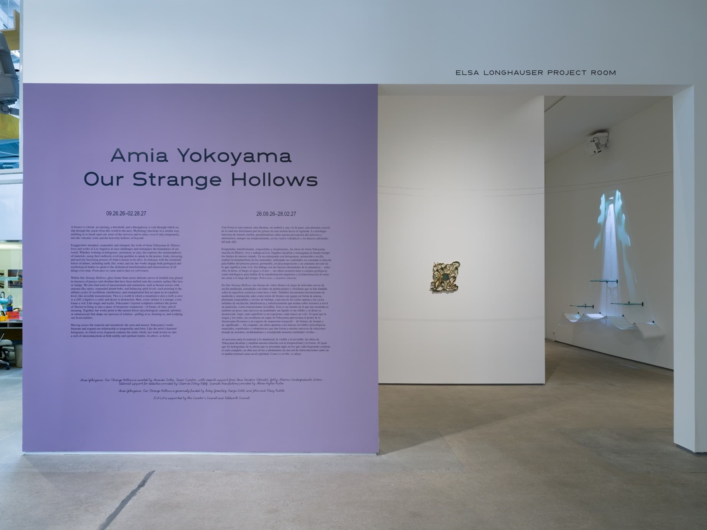 Installation view, Amia Yokoyama: Our Strange Hollows , Institute of Contemporary Art, Los Angeles September 26, 2026–February 28, 2027. Photo: Jeff McLane/ICA LA