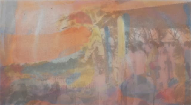 Kim Garcia, the sun lights the past through summer, 2026. Resin, inks, pigments, and historical photograph printed on transparent film. Courtesy the artist and Luis De Jesus Los Angeles