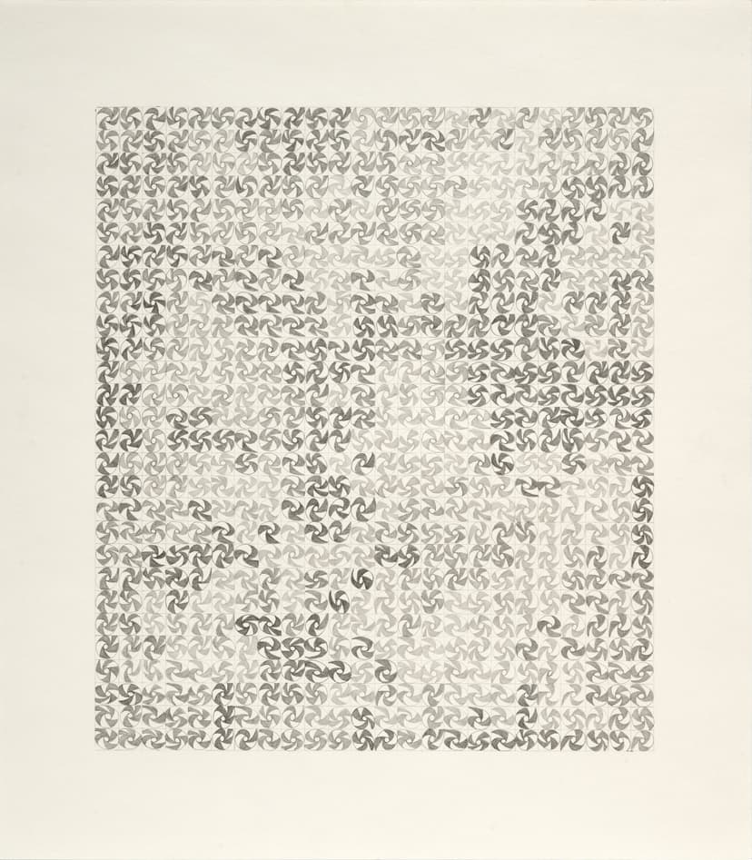 Katia Santibañez, (Qkdm, 2025. Pencil on paper, 14 x 12 inches (image), 18 5/8 x 16 1/4 inches (paper). Courtesy DC Moore Gallery