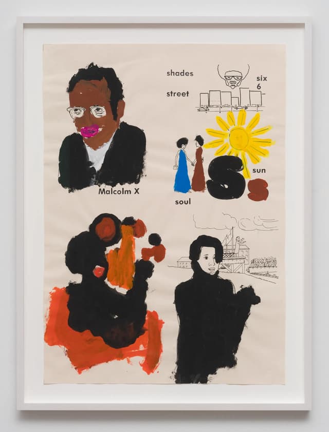 Malcolm X, Sun, Frederick Douglass, Boy with Bubbles #10 (2001)