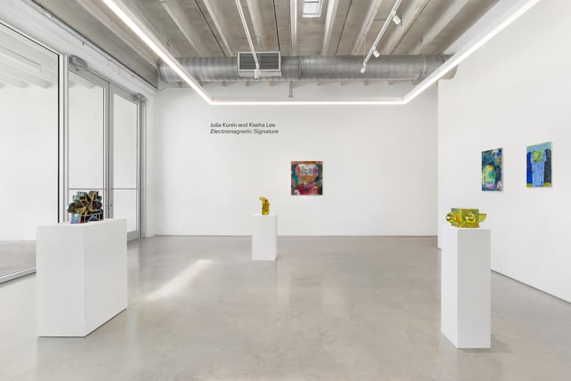 Installation view, Kiwha Lee and Julia Kunin: Electromagnetic Signature, Mindy Solomon Gallery, Miami, 2026. Photo: Zachary Balber