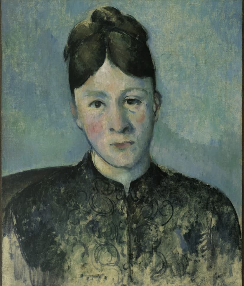 Paul Cézanne, Portrait de Madame Cézanne (Portrait of Madame Cézanne), c. 1885, oil on canvas. On long-term loan from the Berggruen family, Museum Berggruen. Photo: Dietmar Katz