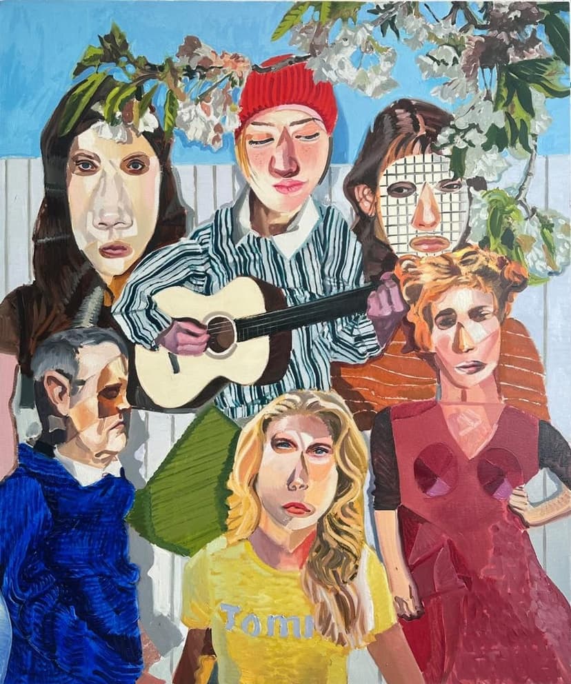 Jakub Tomáš, Five Strings, 2026. Oil on canvas. Courtesy the artist and Asya Geisberg Gallery