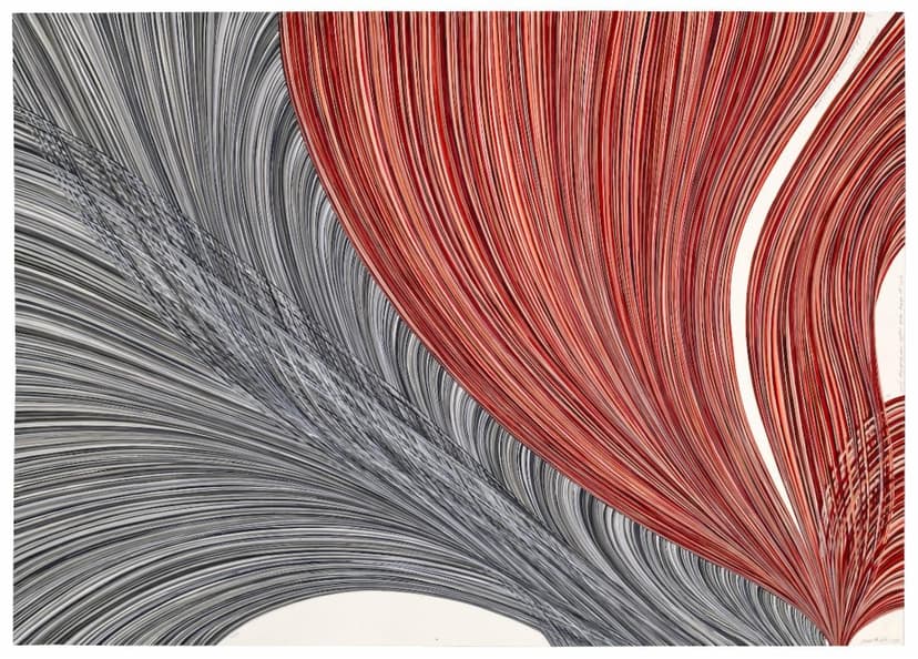 Danica Phelps, Flow: North, 2023. Watercolor, gouache, and graphite on Fabriano Artístico paper, 30 x 44 in (76.2 x 111.8 cm).
